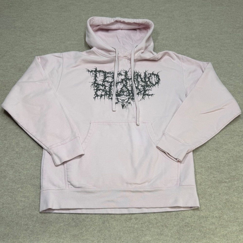 Technoblade Pink Metal Logo Hoodie Gamer Merch Mens Medium Cozy Pastel Soft Girl